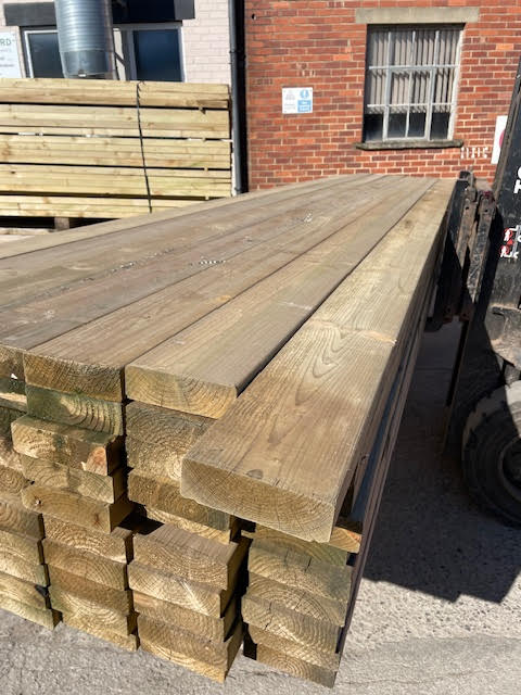 6X2 TREATED TIMBER FLOOR / ROOF / DECKING JOIST GRADED C24 - 4.8M - £17