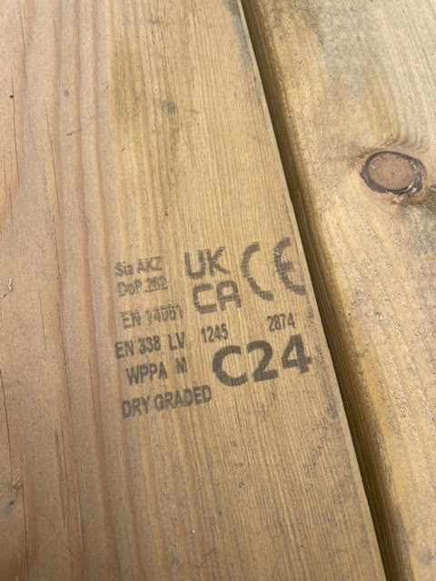8X2 TREATED TIMBER JOIST C24 STRENGTH GRADED - 5.4M LENGTH - £20 INC VAT