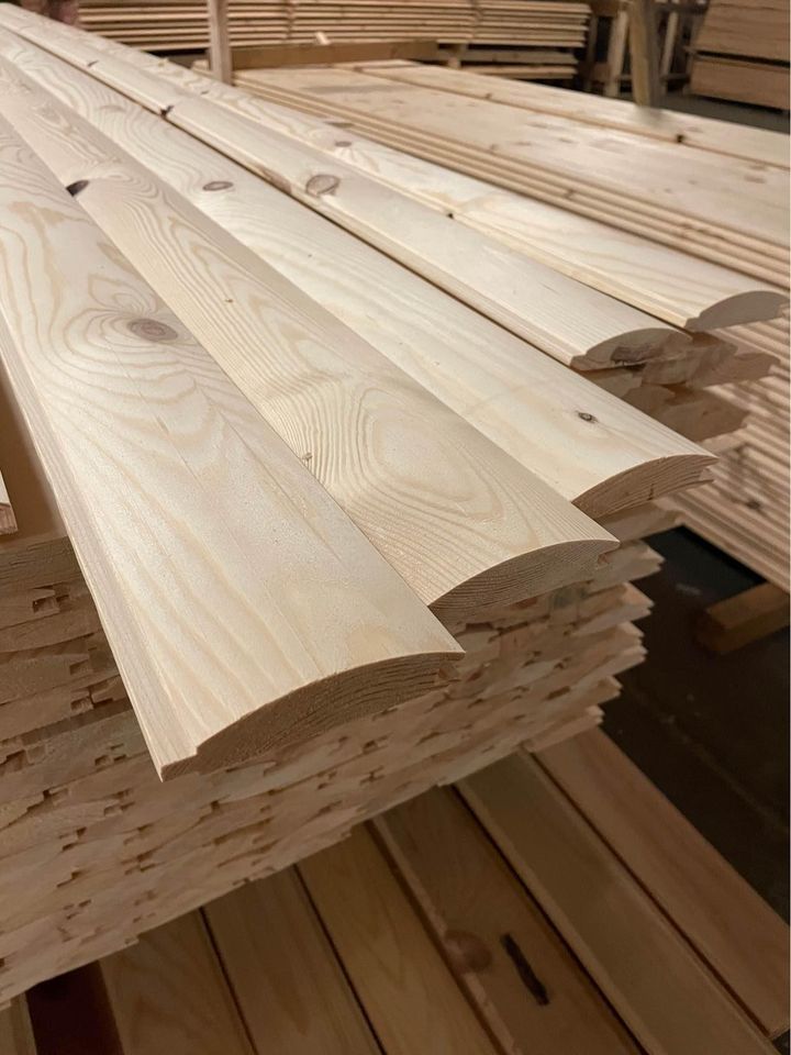Loglap Cladding On Building Pine Timber T&G Loglap Cladding 85 X 22mm 2.4MTR X 10 Lengths INC DELI