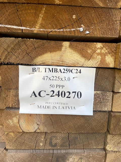 9X2 TREATED TIMBER JOIST C24 STRENGTH GRADED - 3 METER LENGTH - £16