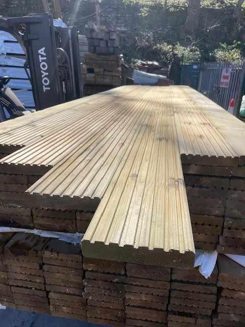 6 INCH TREATED DECKING BOARD - 3.6M - £9 PER LENGTH