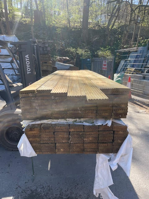 6 INCH TREATED DECKING BOARD - 3.6M - £9 PER LENGTH