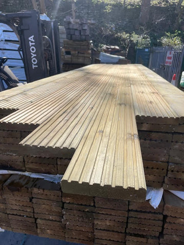 6 INCH TREATED DECKING BOARD - 3.6M - £9 PER LENGTH