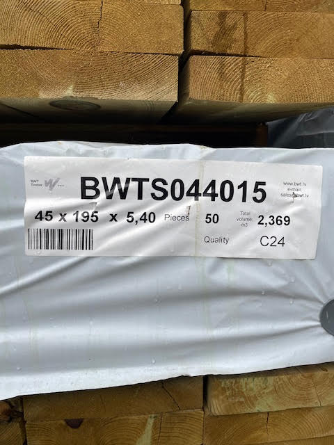 8X2 TREATED TIMBER JOIST C24 STRENGTH GRADED - 5.4M LENGTH - £25 INC VAT