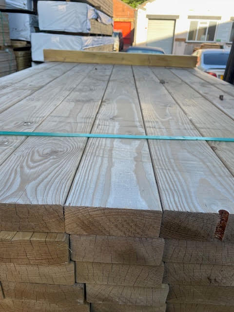 5X2 TREATED TIMBER FLOOR / ROOFING / DECKING JOIST C24 GRADED - 2.4M LENGTH - £8 EACH