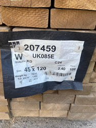 5X2 TREATED TIMBER FLOOR / ROOFING / DECKING JOIST C24 GRADED - 2.4M LENGTH - £8 EACH